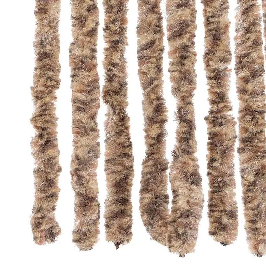 Rideau anti-mouches beige et marron foncé 90x220 cm chenille - 5