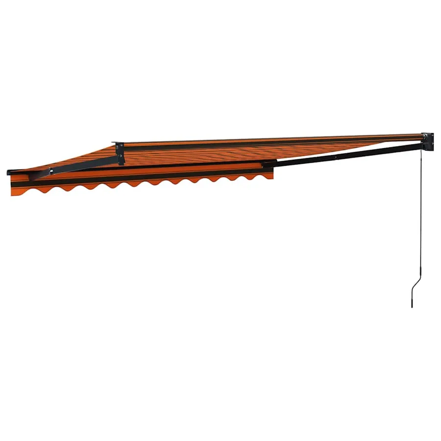 Auvent rétractable orange et marron 3x2,5 m tissu et aluminium - 6