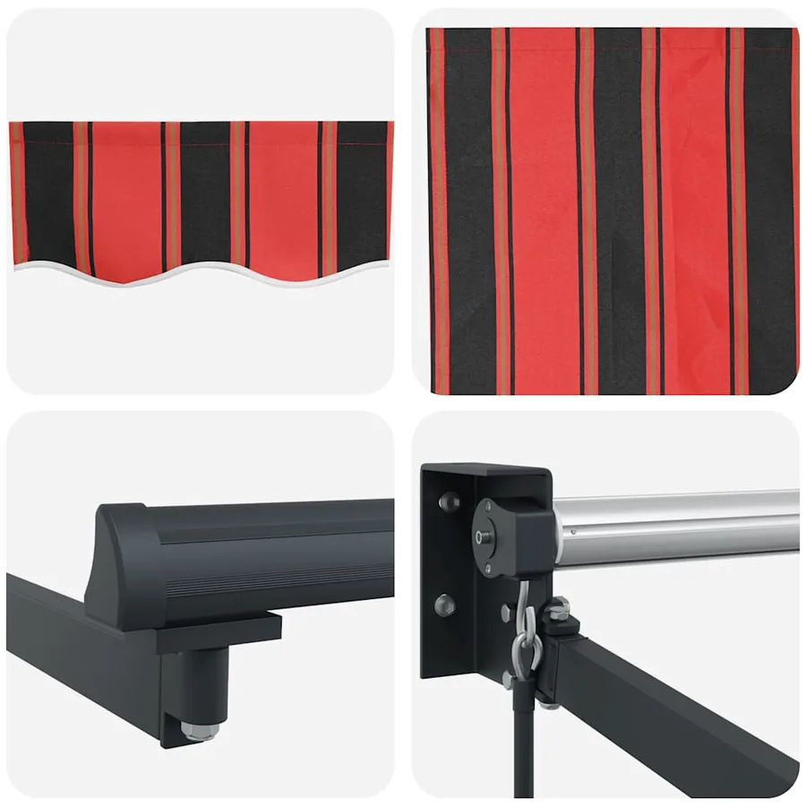 Auvent rétractable orange et marron 3x2,5 m tissu et aluminium - 8