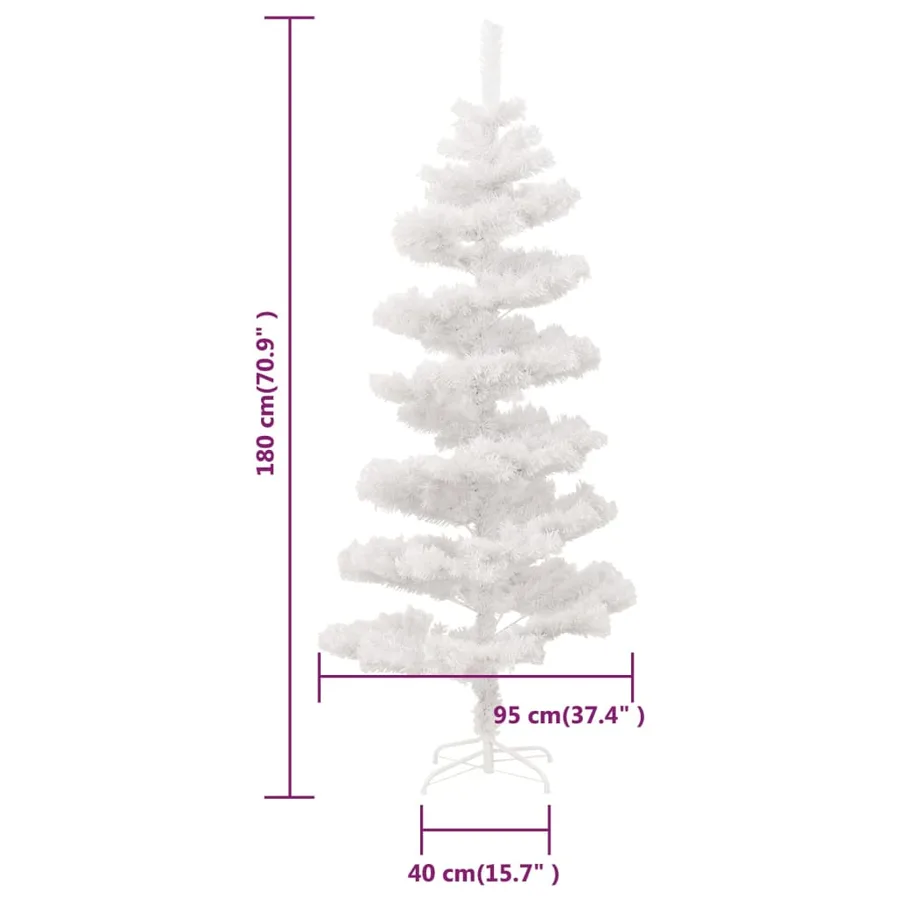 Arbre de Noël hélicoïdal pré-éclairé et support blanc 180cm PVC - 10