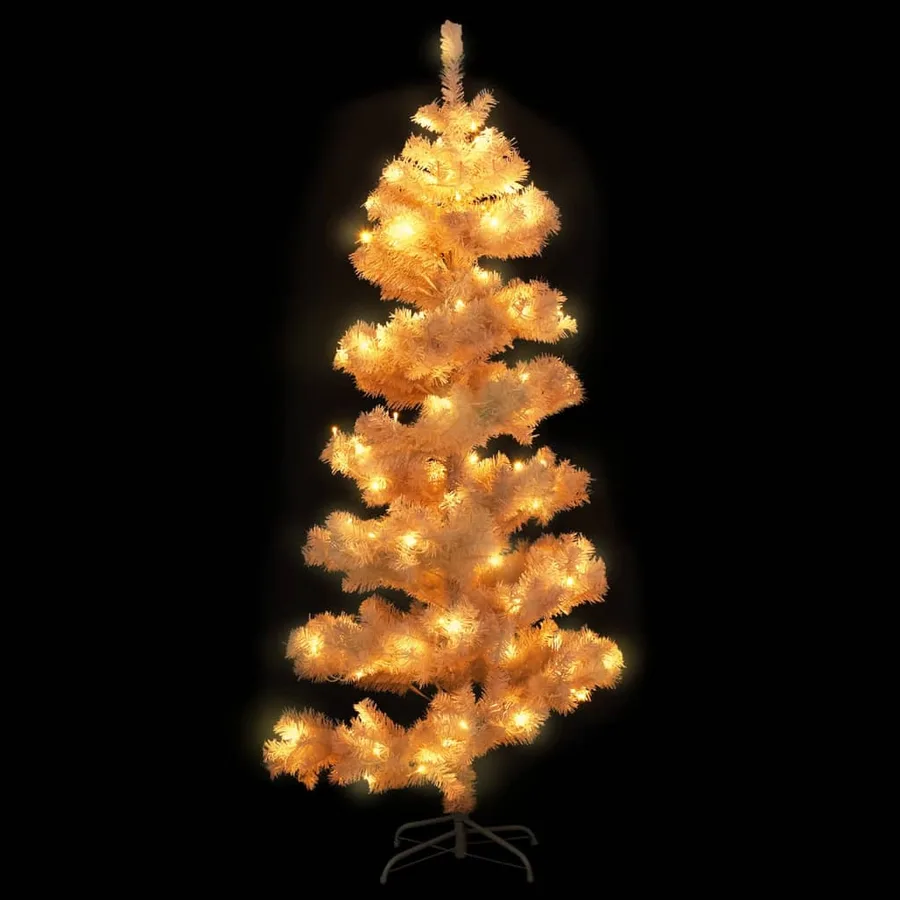 Arbre de Noël hélicoïdal pré-éclairé et support blanc 180cm PVC - 3
