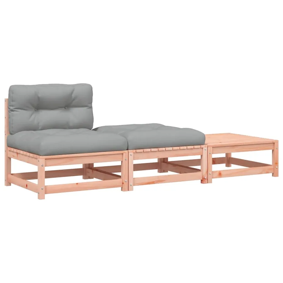 Canapé de jardin sans accoudoirs avec coussins et repose-pieds - 2