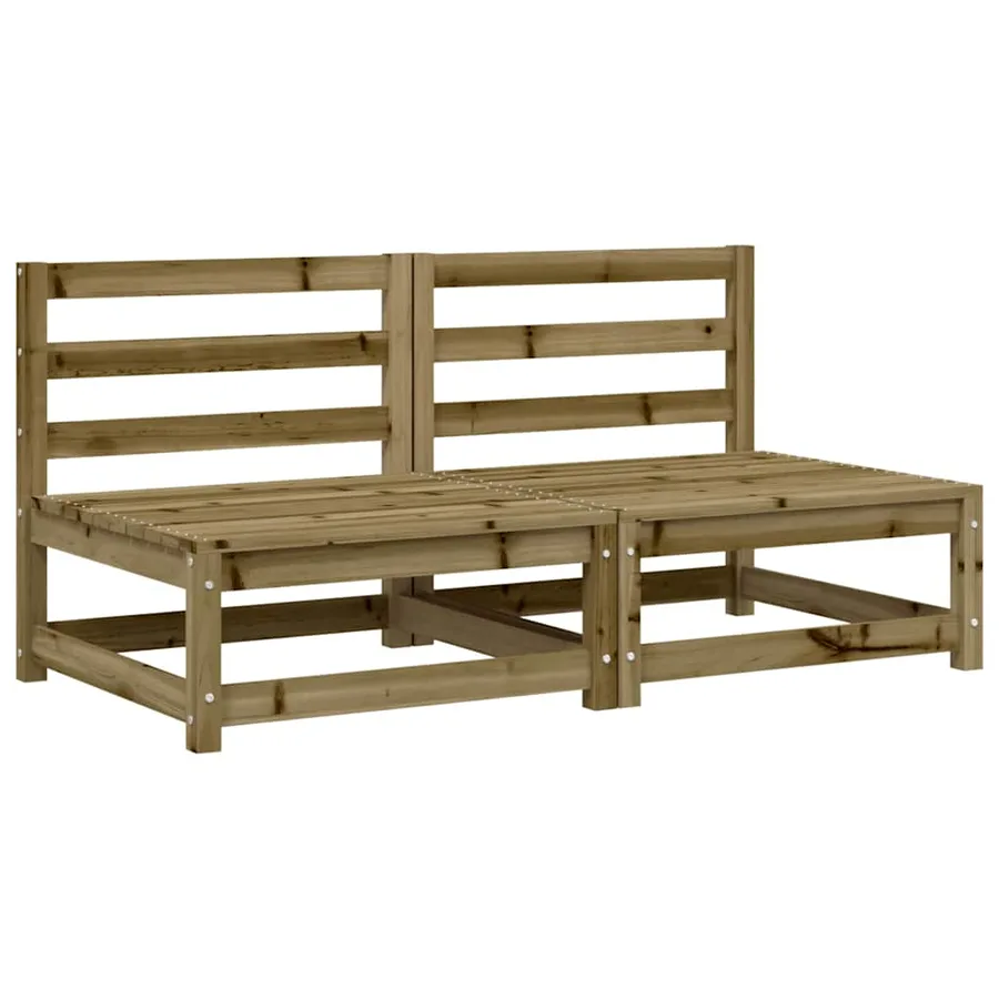 Canapés de jardin sans accoudoirs 2 pcs blanc bois pin imprégné - 2