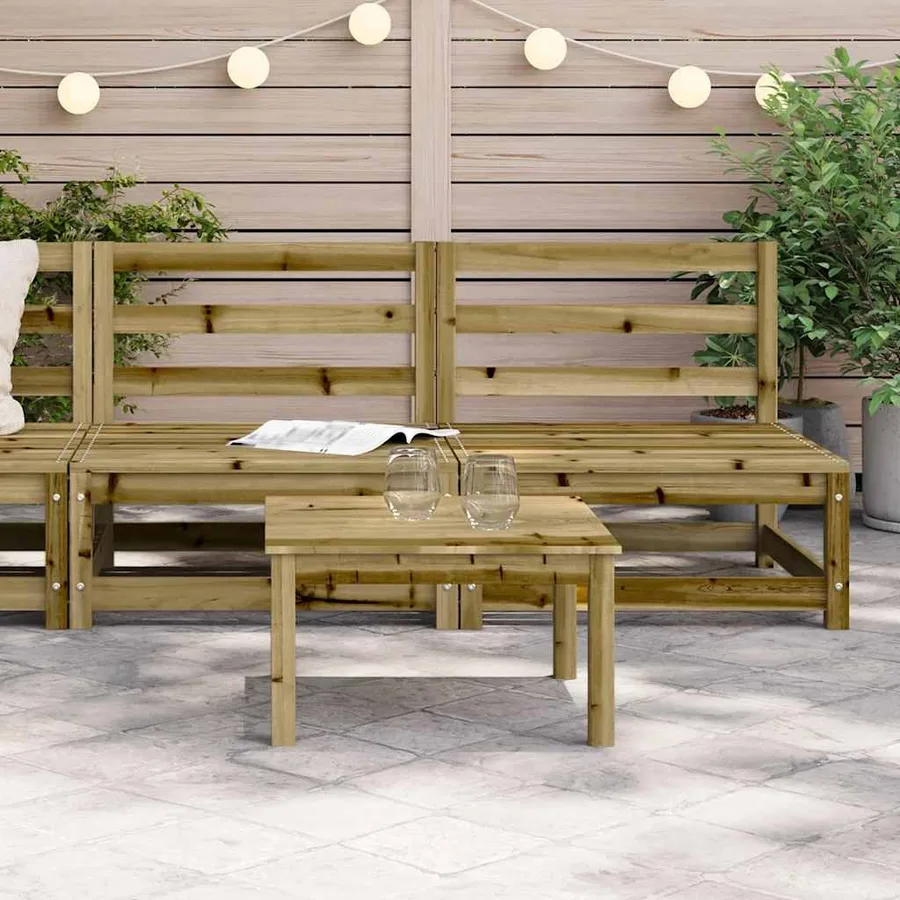 Canapés de jardin sans accoudoirs 2 pcs blanc bois pin imprégné - 3
