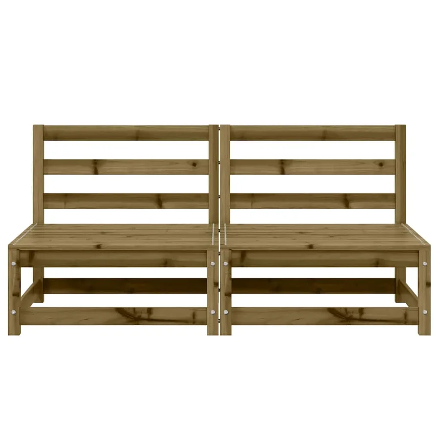 Canapés de jardin sans accoudoirs 2 pcs blanc bois pin imprégné - 5