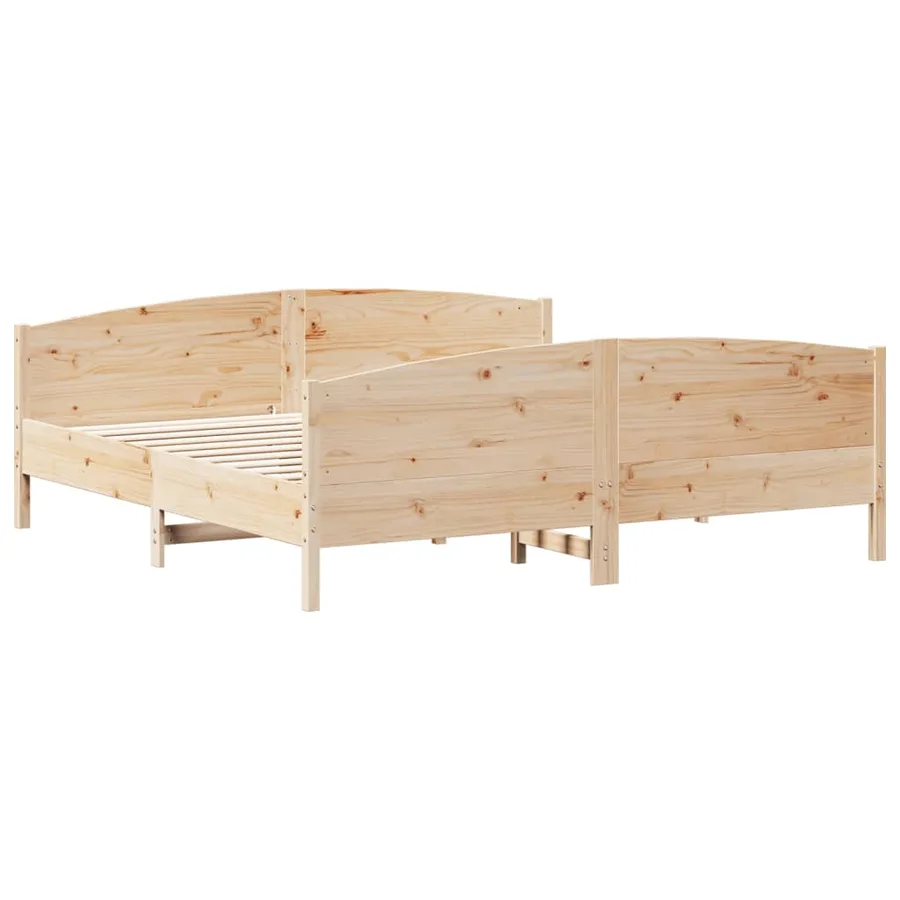 Cadre de lit avec tête de lit 200x200 cm Bois de pin massif - 2