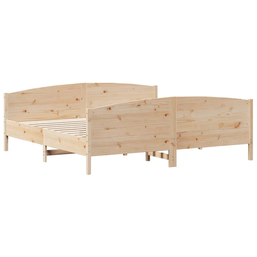 Cadre de lit avec tête de lit 200x200 cm Bois de pin massif - 6
