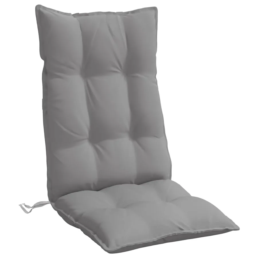 Coussins de chaise à dossier haut lot de 6 gris tissu oxford - 5