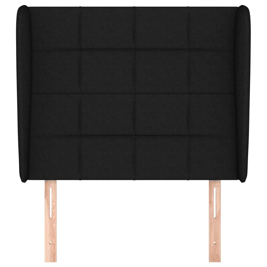 Tête de lit avec oreilles Noir 103x23x118/128 cm Tissu - 3