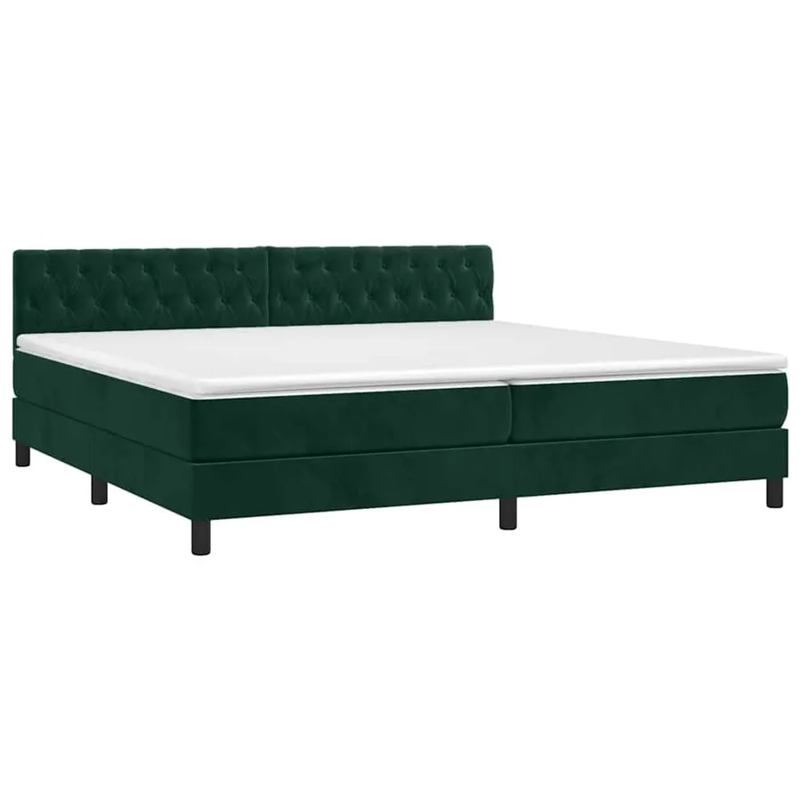 Sommier à lattes de lit avec matelas LED Vert foncé 200x200 cm - 3
