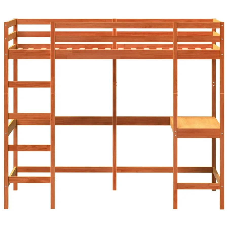 Lit superposé sans matelas cire marron 90x190 cm pin massif - 4
