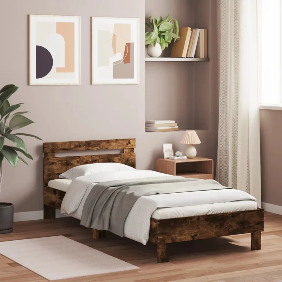 Cadre de lit sans matelas avec lumières LED 100x200 cm - 3