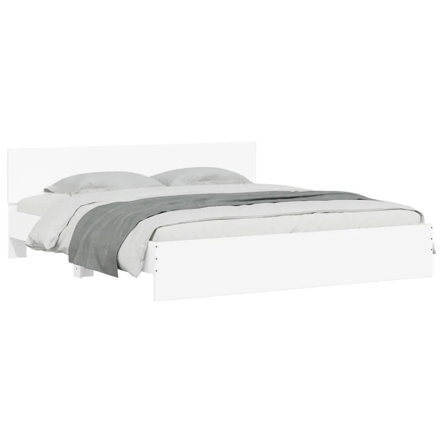Cadre de lit sans matelas blanc 200x200 cm - 3