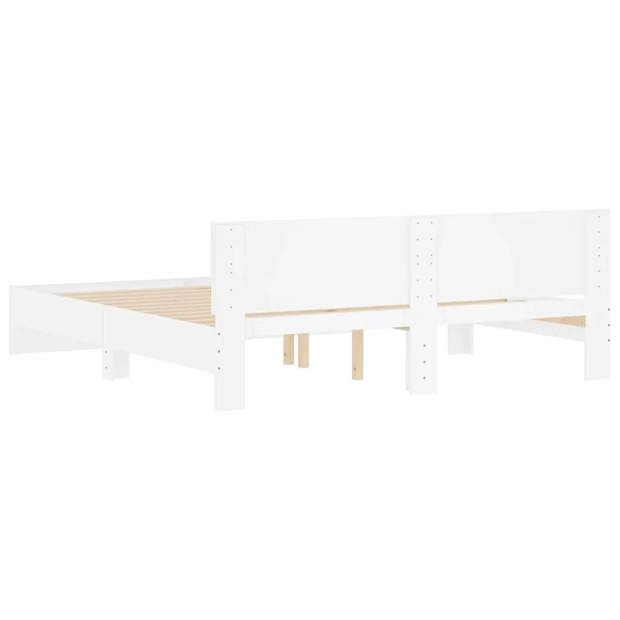 Cadre de lit sans matelas blanc 200x200 cm - 7