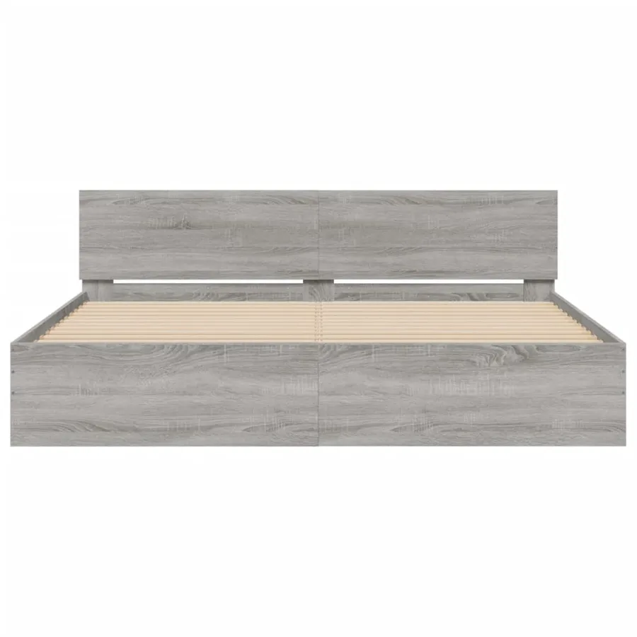 Cadre de lit sans matelas sonoma gris 200x200 cm - 5
