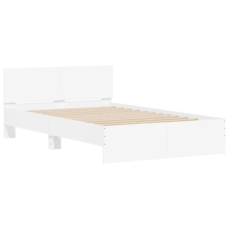 Cadre de lit sans matelas blanc 135x190 cm - 4