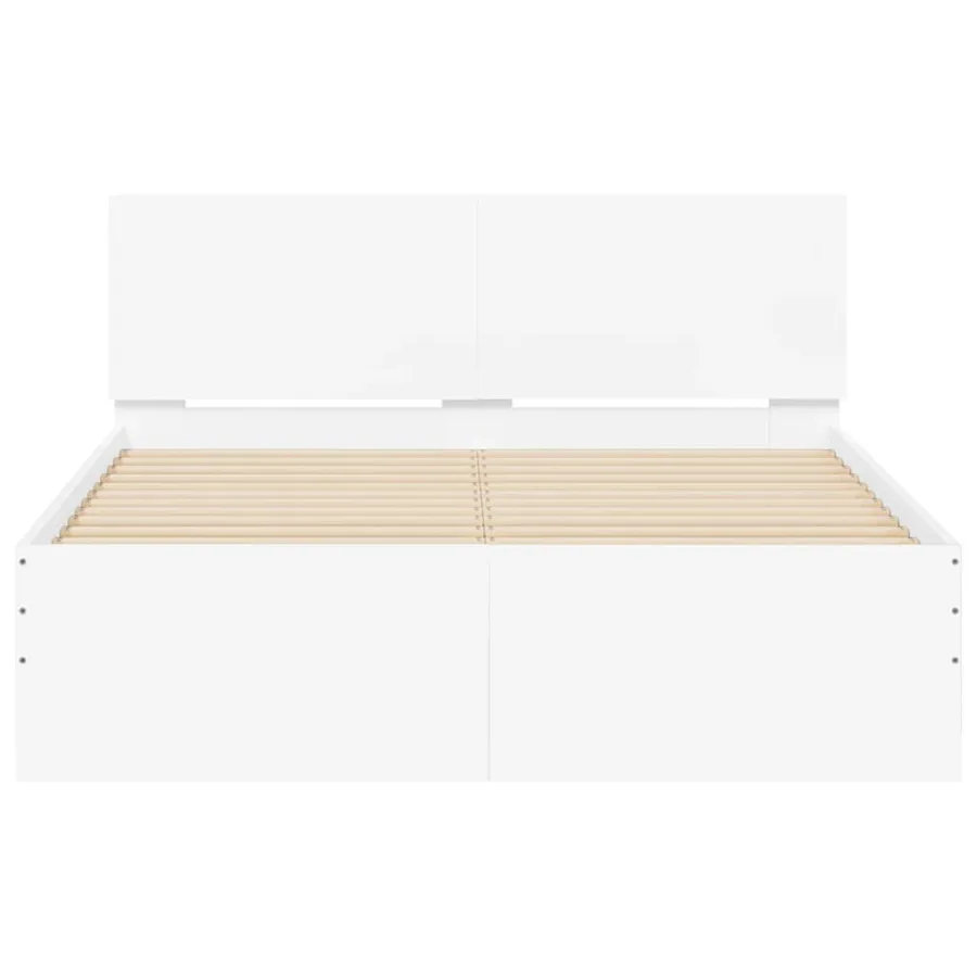 Cadre de lit sans matelas blanc 135x190 cm - 5