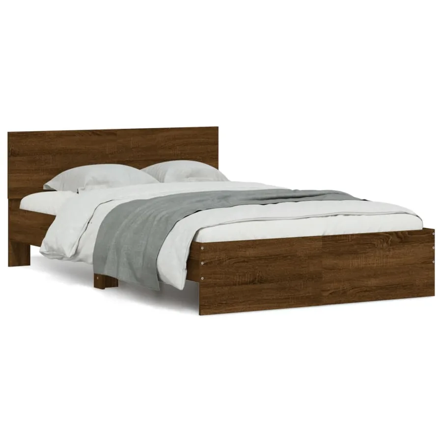 Cadre de lit sans matelas chêne marron 135x190 cm - 2
