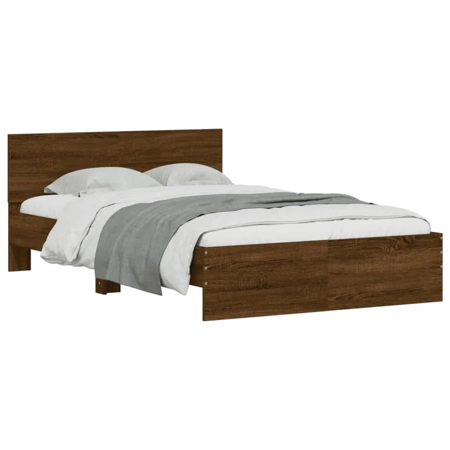 Cadre de lit sans matelas chêne marron 135x190 cm - 3