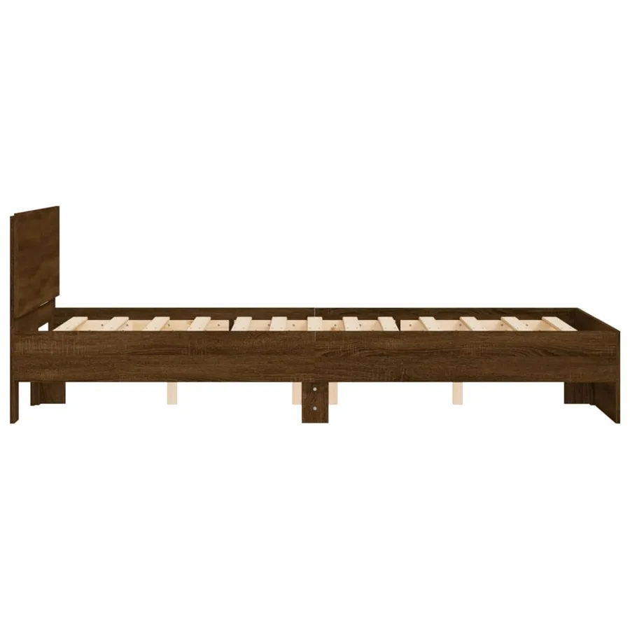 Cadre de lit sans matelas chêne marron 135x190 cm - 6