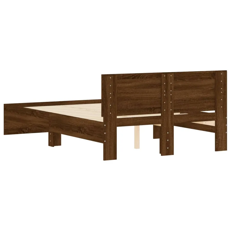 Cadre de lit sans matelas chêne marron 135x190 cm - 7