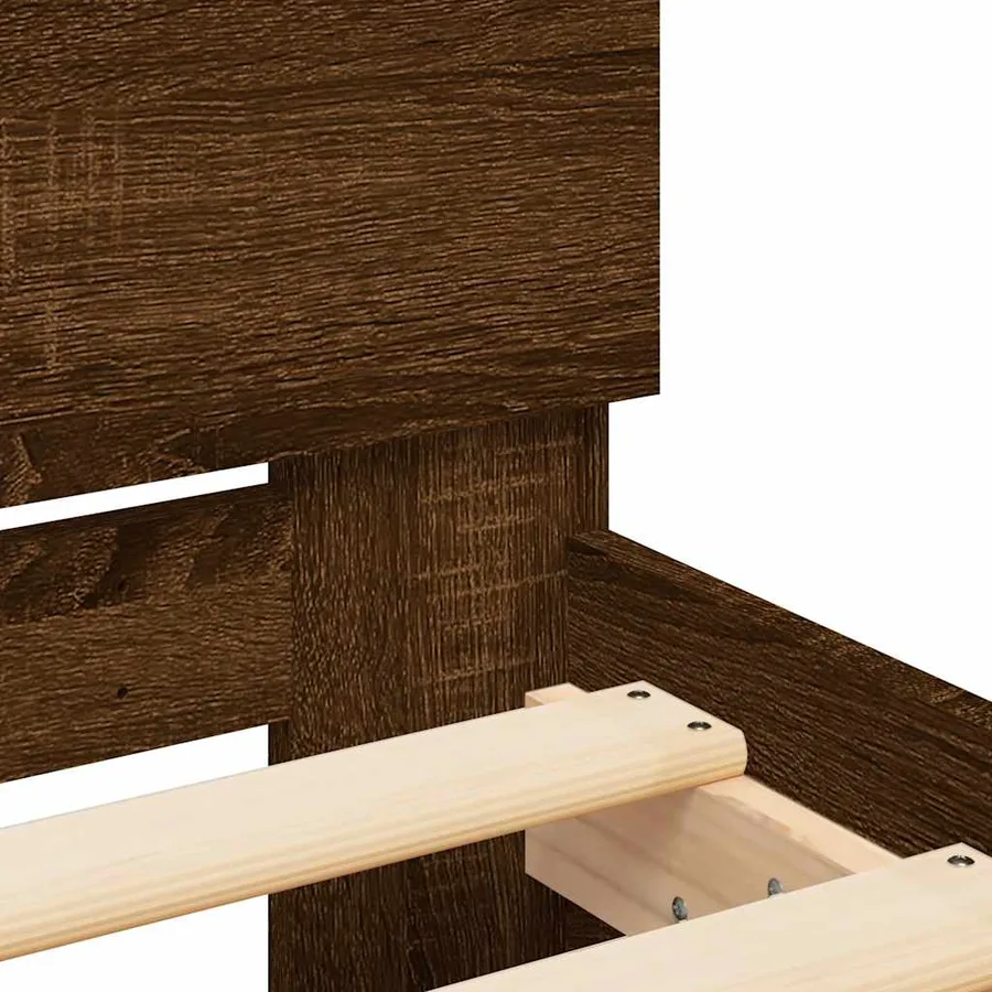 Cadre de lit sans matelas chêne marron 135x190 cm - 8