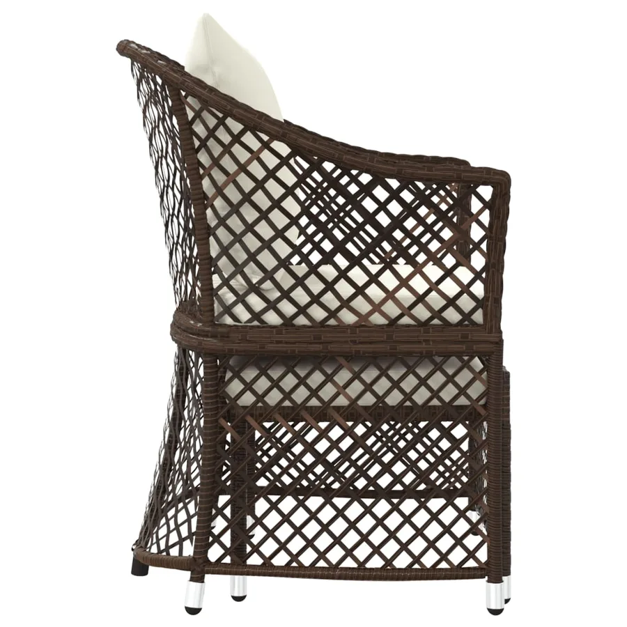 Salon de jardin 2 pcs avec coussins Marron Résine tressée - 5