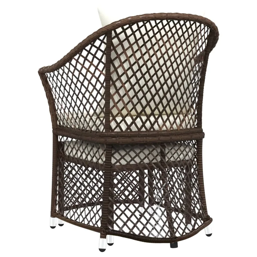 Salon de jardin 2 pcs avec coussins Marron Résine tressée - 6