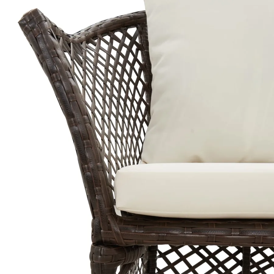 Salon de jardin 2 pcs avec coussins Marron Résine tressée - 8