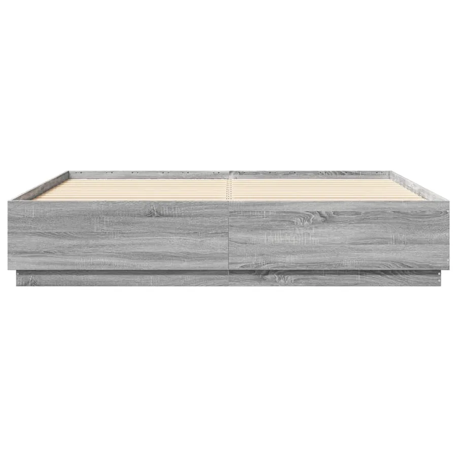 Cadre de lit avec LED sans matelas sonoma gris 200x200 cm - 6