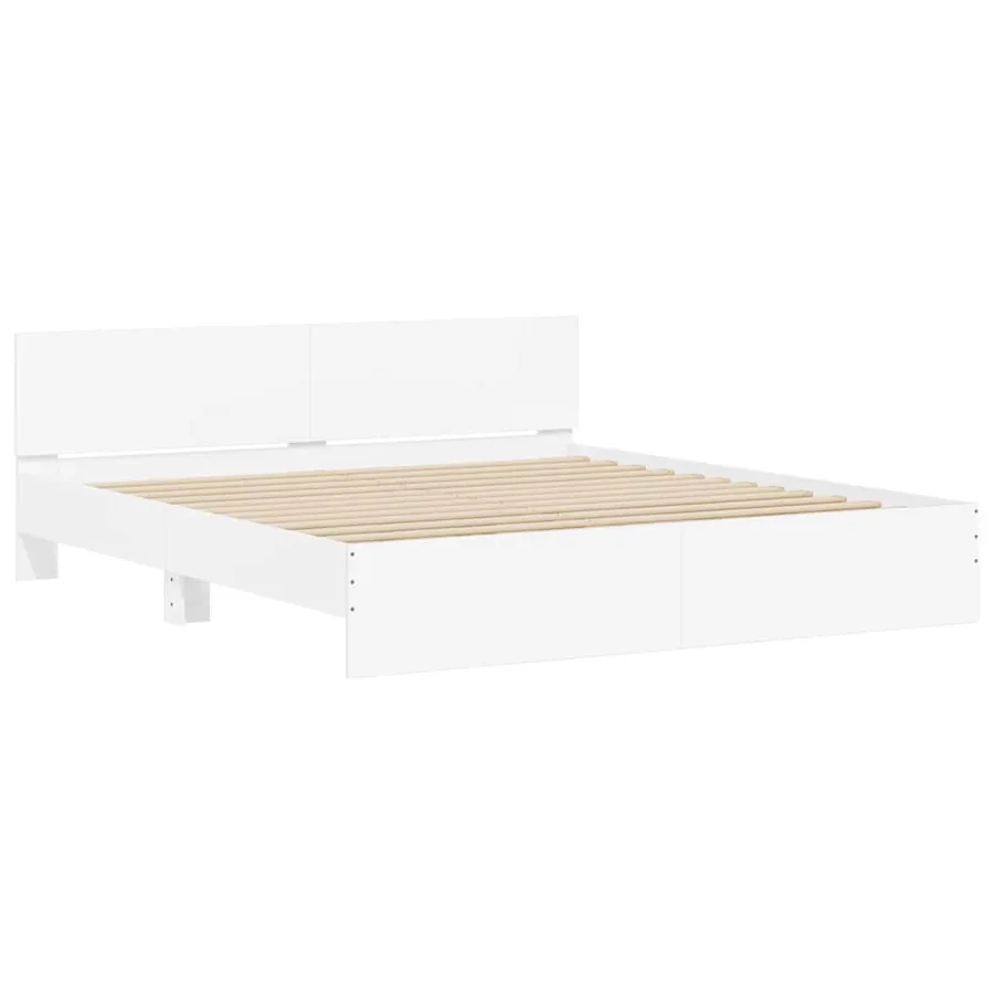 Cadre de lit sans matelas blanc 180x200 cm - 4