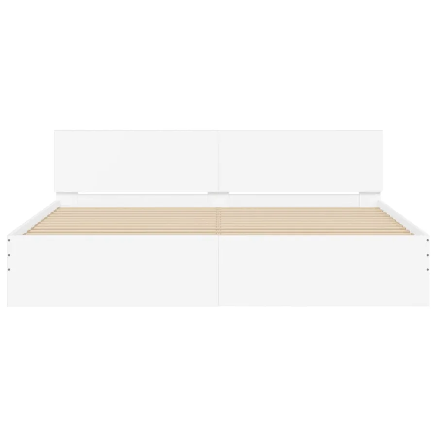 Cadre de lit sans matelas blanc 180x200 cm - 5