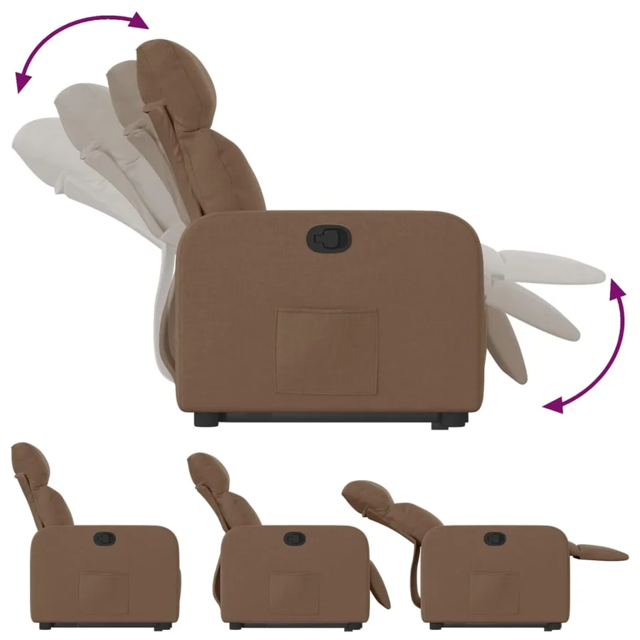 Fauteuil inclinable Marron Tissu - 7