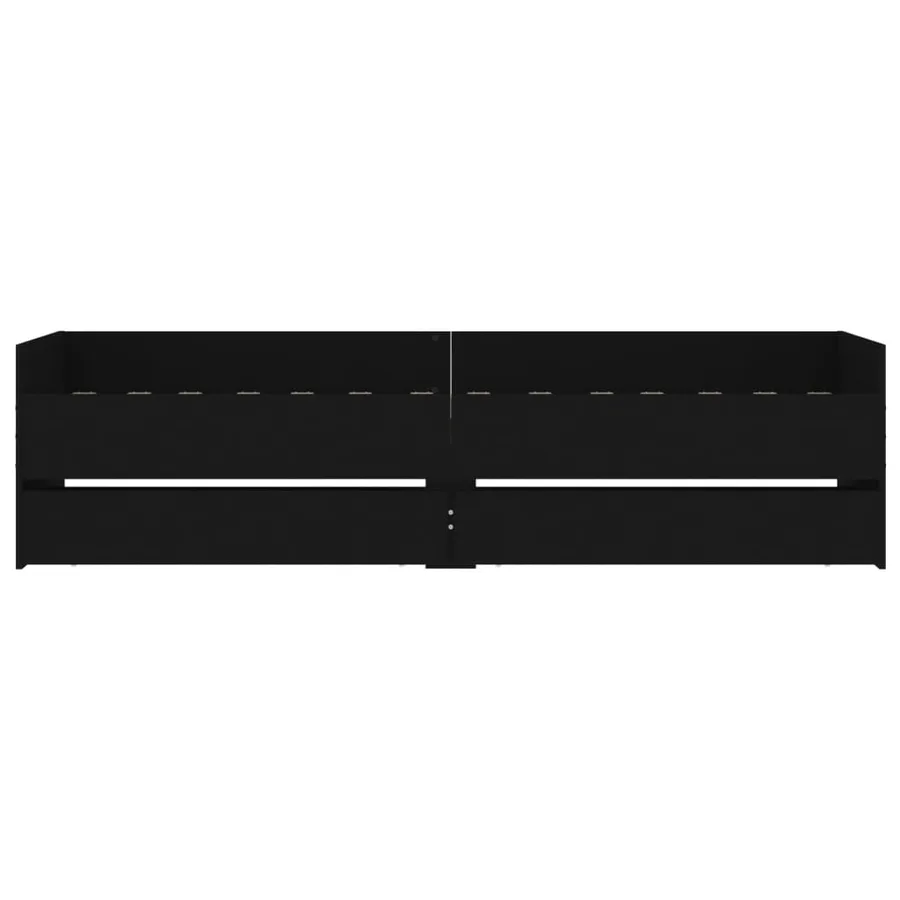 Cadre de lit sans matelas noir 75x190 cm - 6