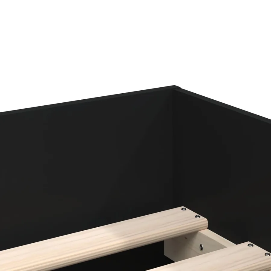 Cadre de lit sans matelas noir 75x190 cm - 9