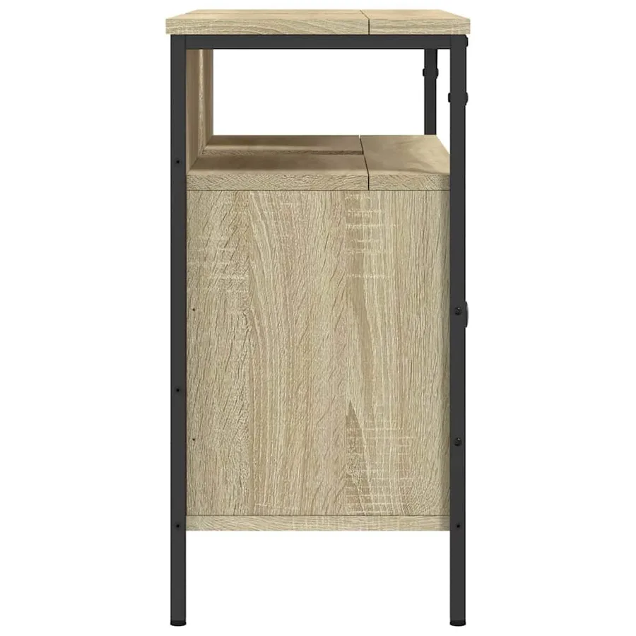 Armoire lavabo de salle de bain chêne sonoma 80x30x60 cm - 7
