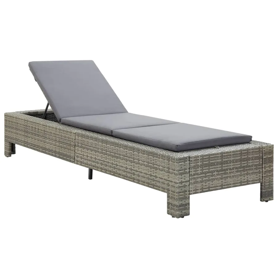 Transat avec coussin Gris Résine tressée - 2