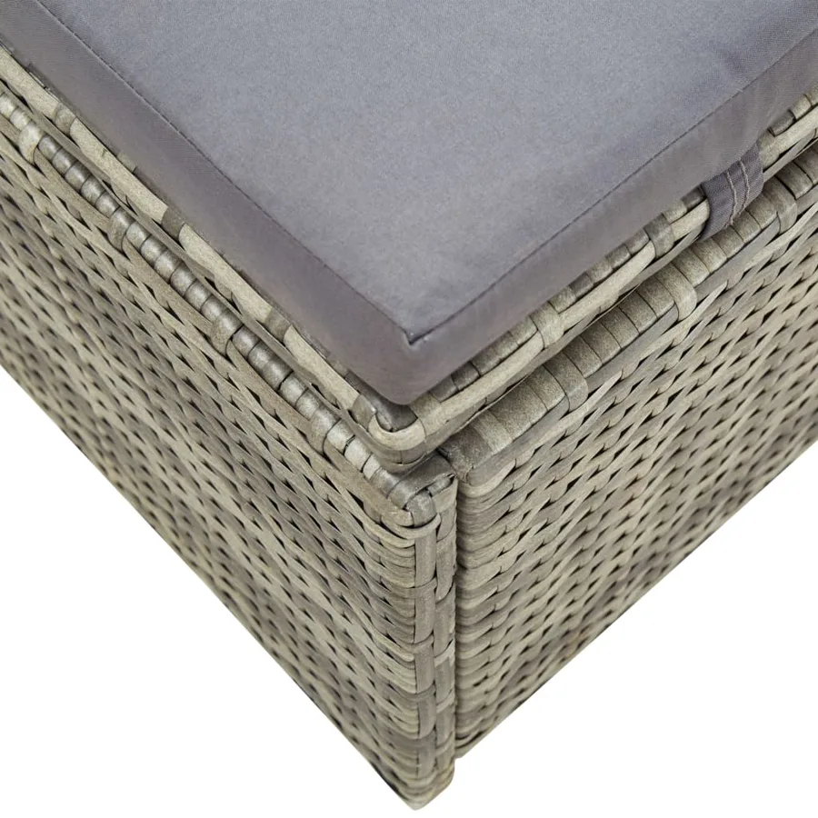Transat avec coussin Gris Résine tressée - 8