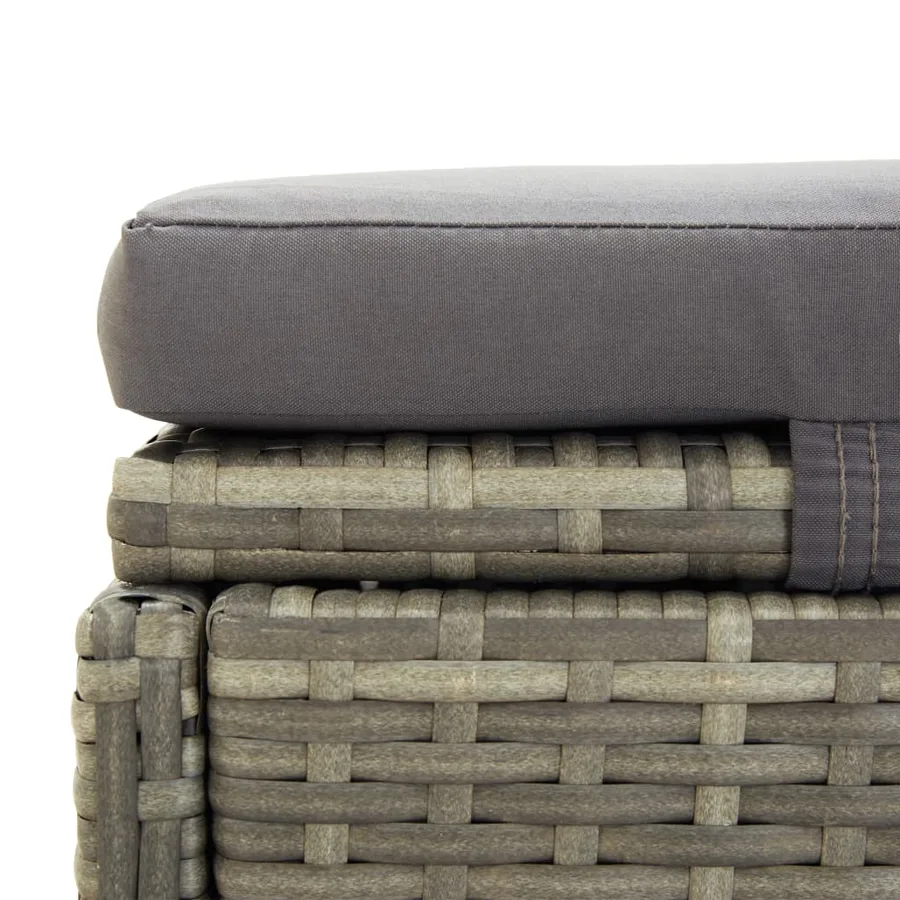 Transat avec coussin Gris Résine tressée - 9