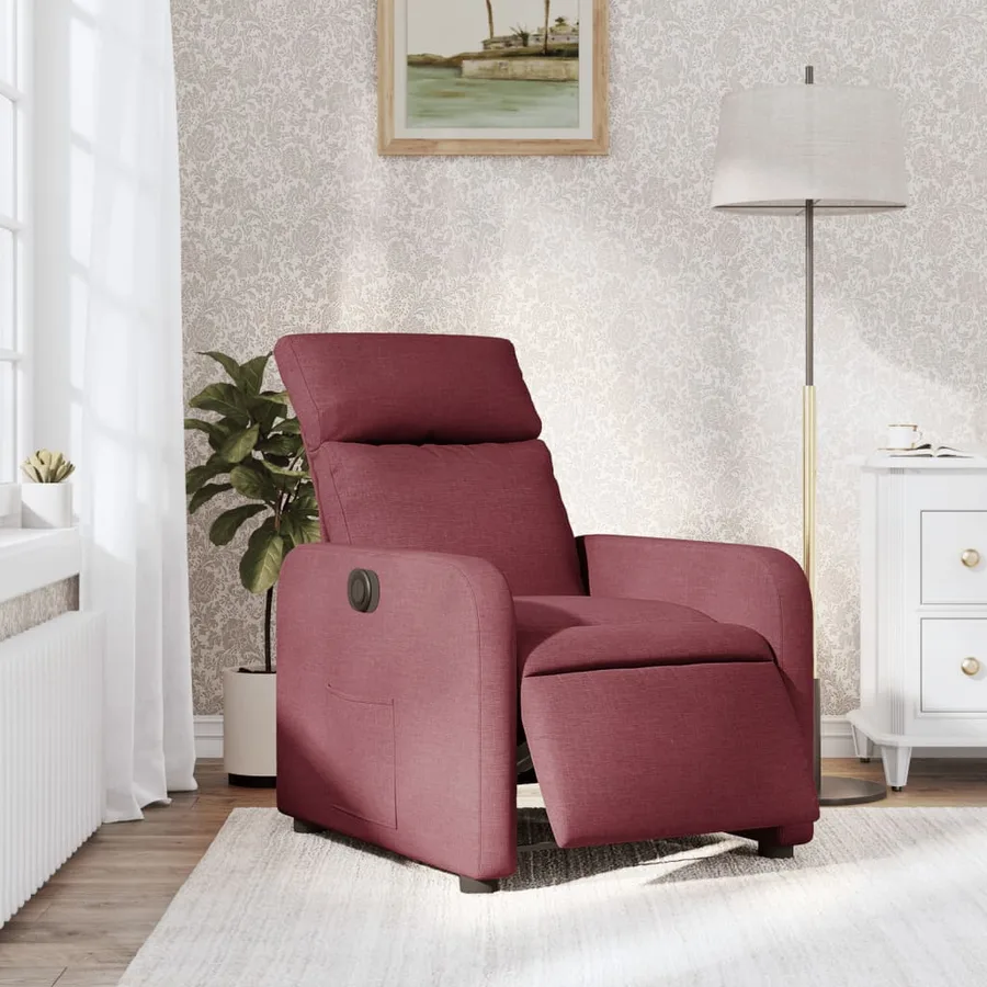 Fauteuil inclinable électrique Rouge bordeaux Tissu - 16