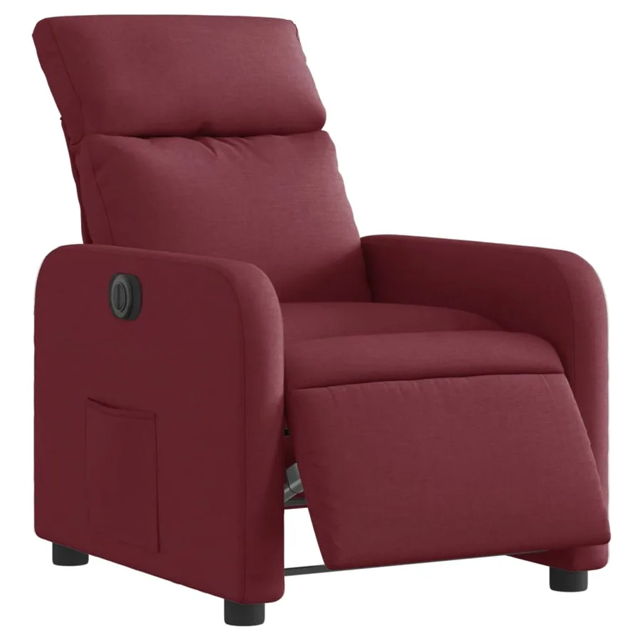 Fauteuil inclinable électrique Rouge bordeaux Tissu - 3