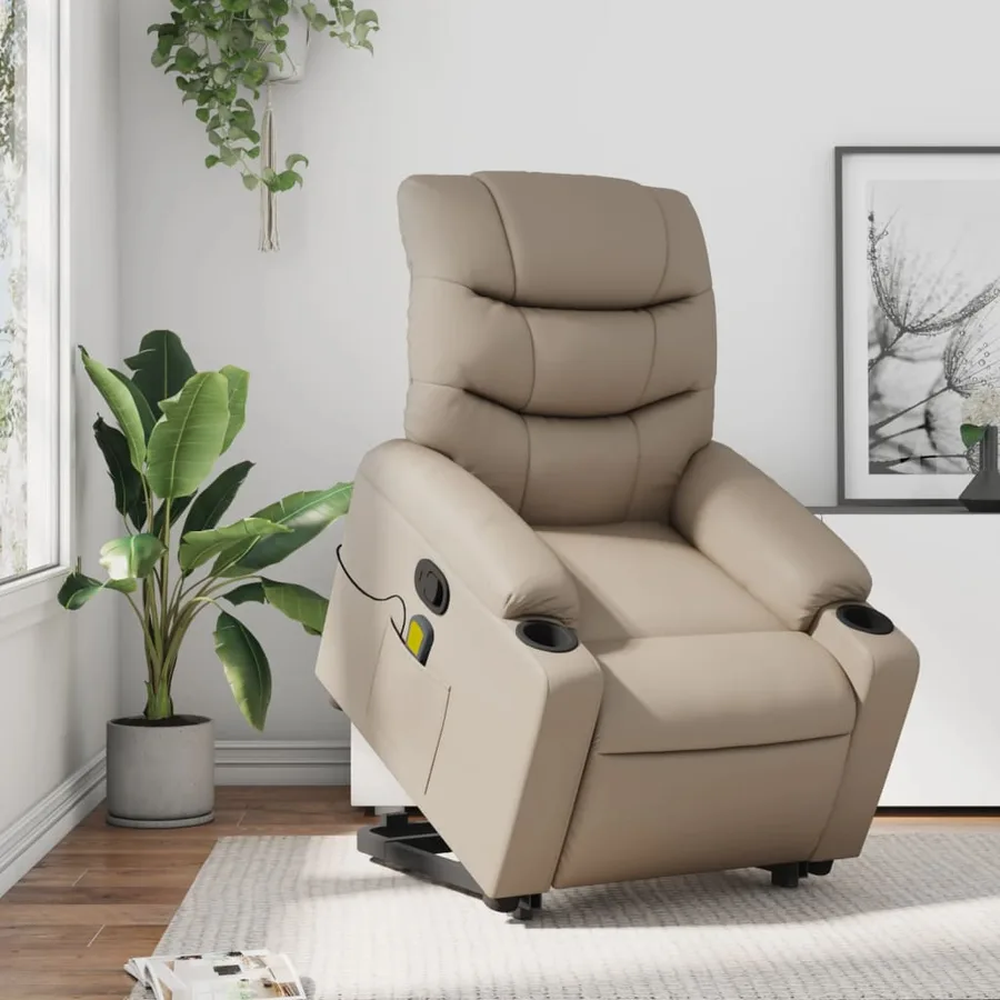 Fauteuil inclinable de massage Cappuccino Similicuir - 15