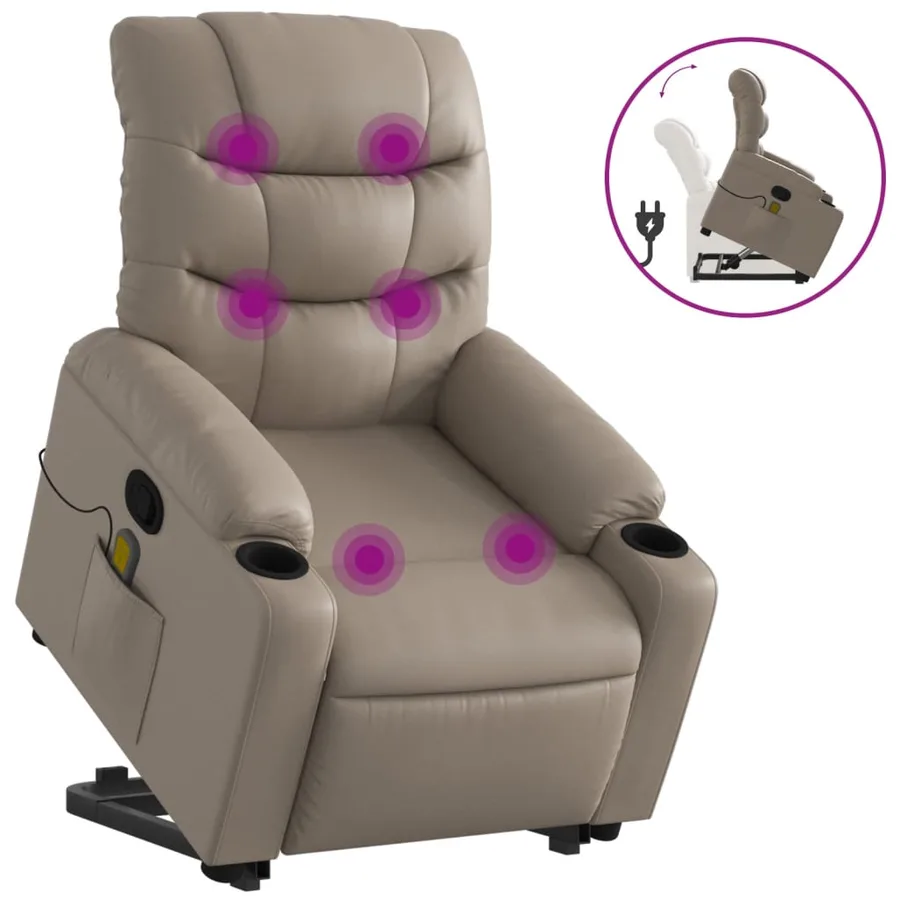 Fauteuil inclinable de massage Cappuccino Similicuir - 2