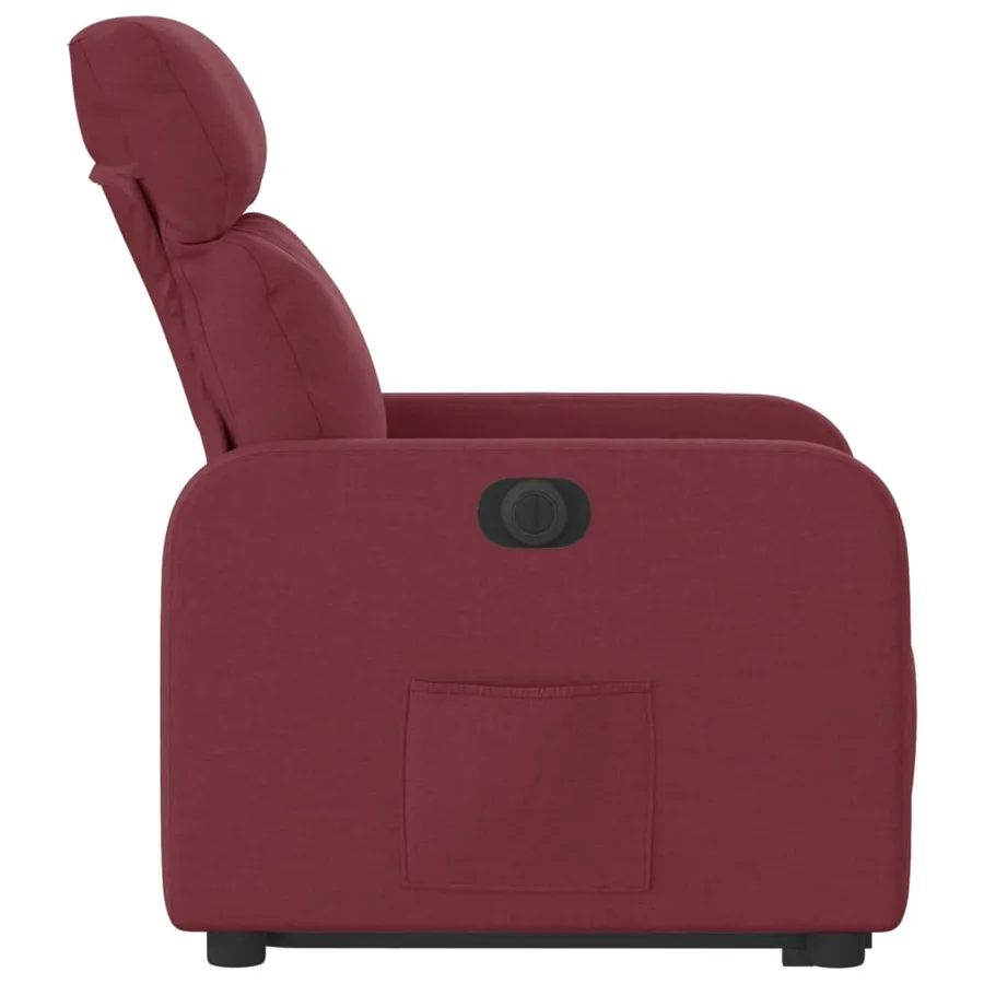 Fauteuil inclinable électrique rouge bordeaux tissu - 10