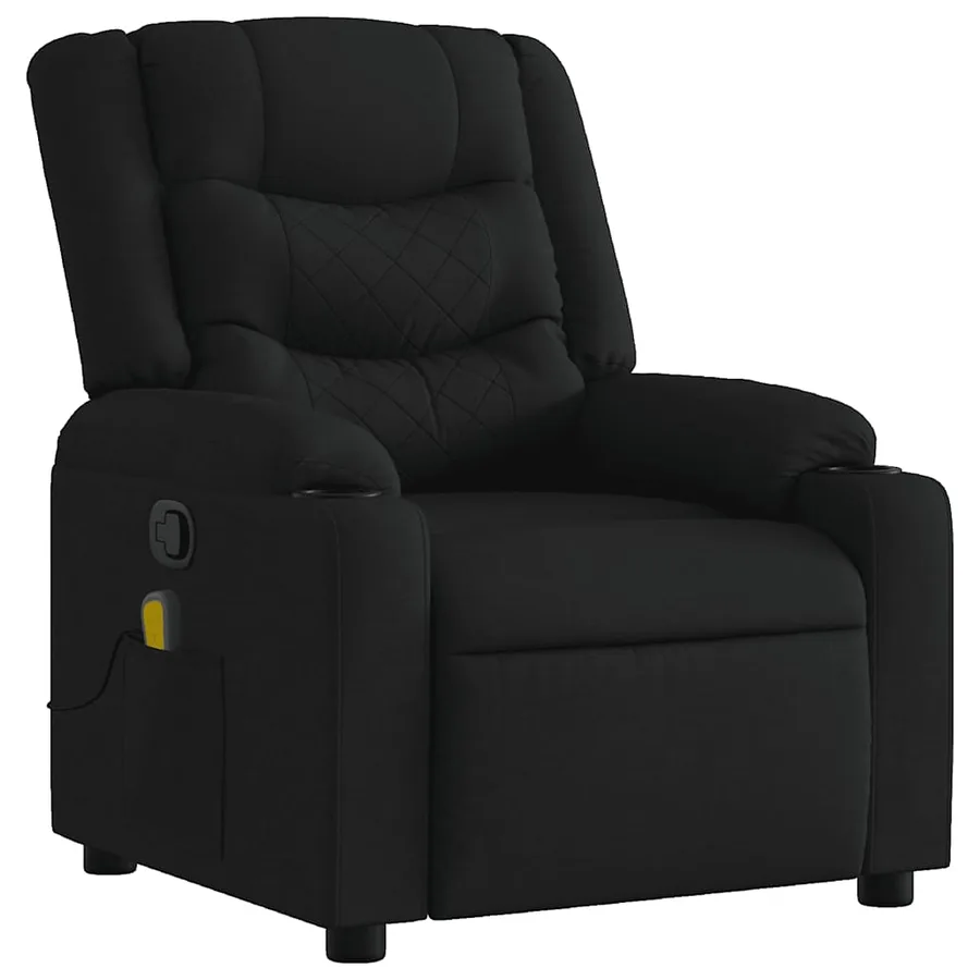 Fauteuil inclinable de massage noir tissu - 3