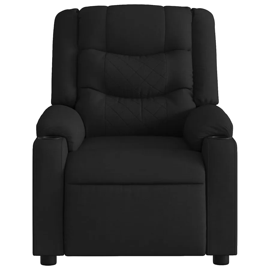 Fauteuil inclinable de massage noir tissu - 7