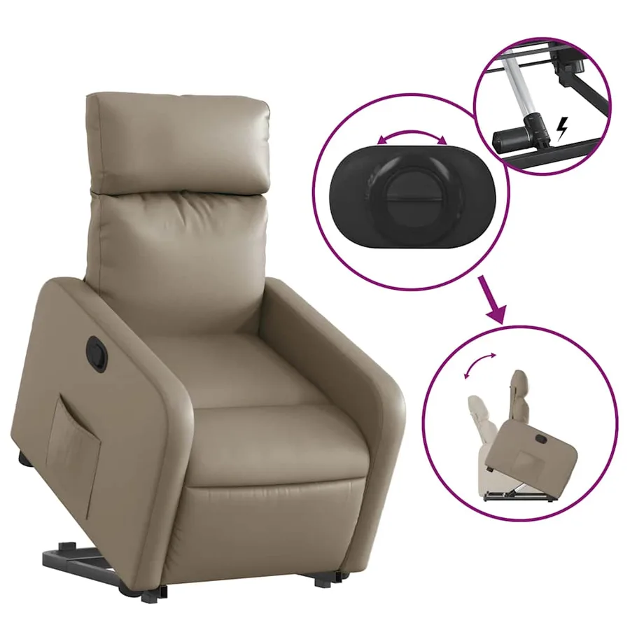 Fauteuil inclinable Cappuccino Similicuir - 6