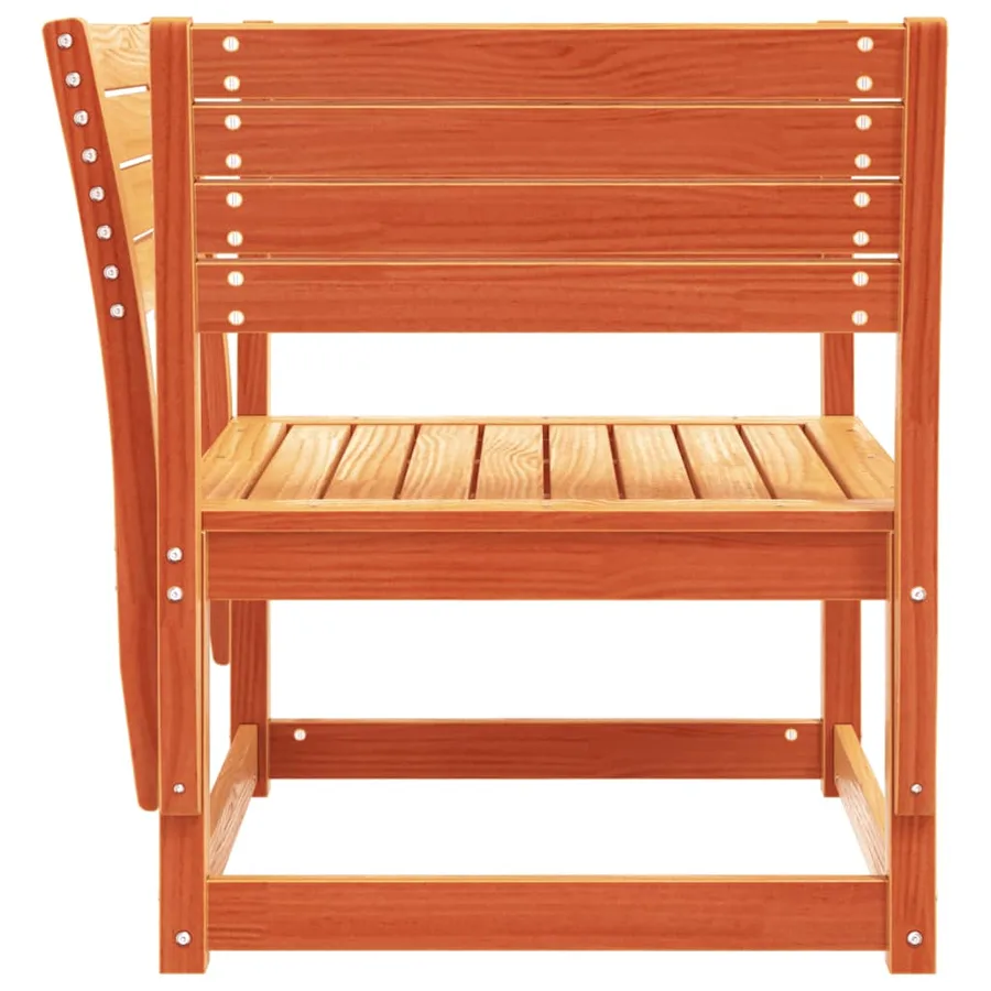Chaise de jardin cire marron bois de pin massif - 5