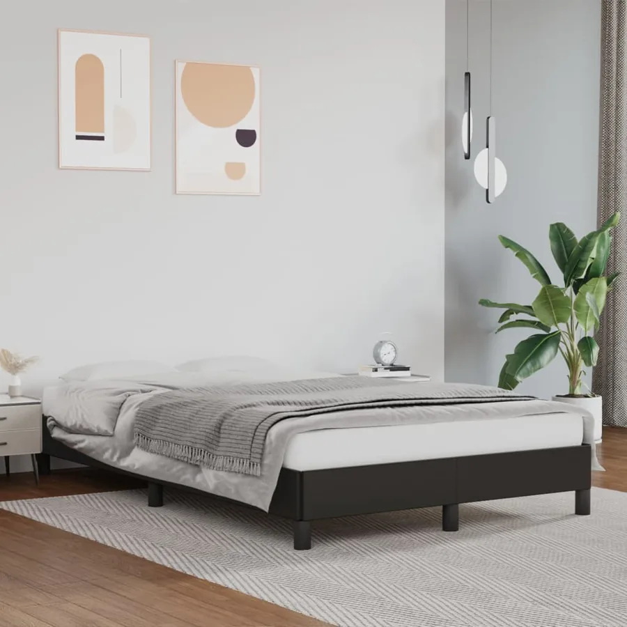Cadre de lit sans matelas noir 120x200 cm similicuir
