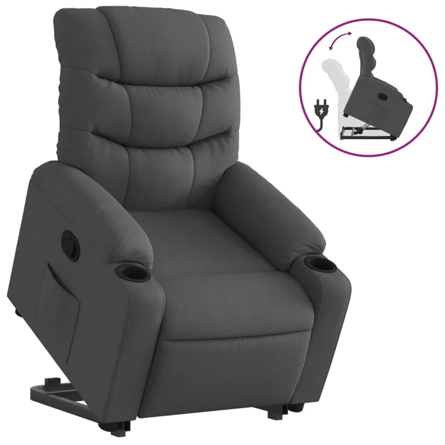 Fauteuil inclinable Gris foncé Tissu - 2